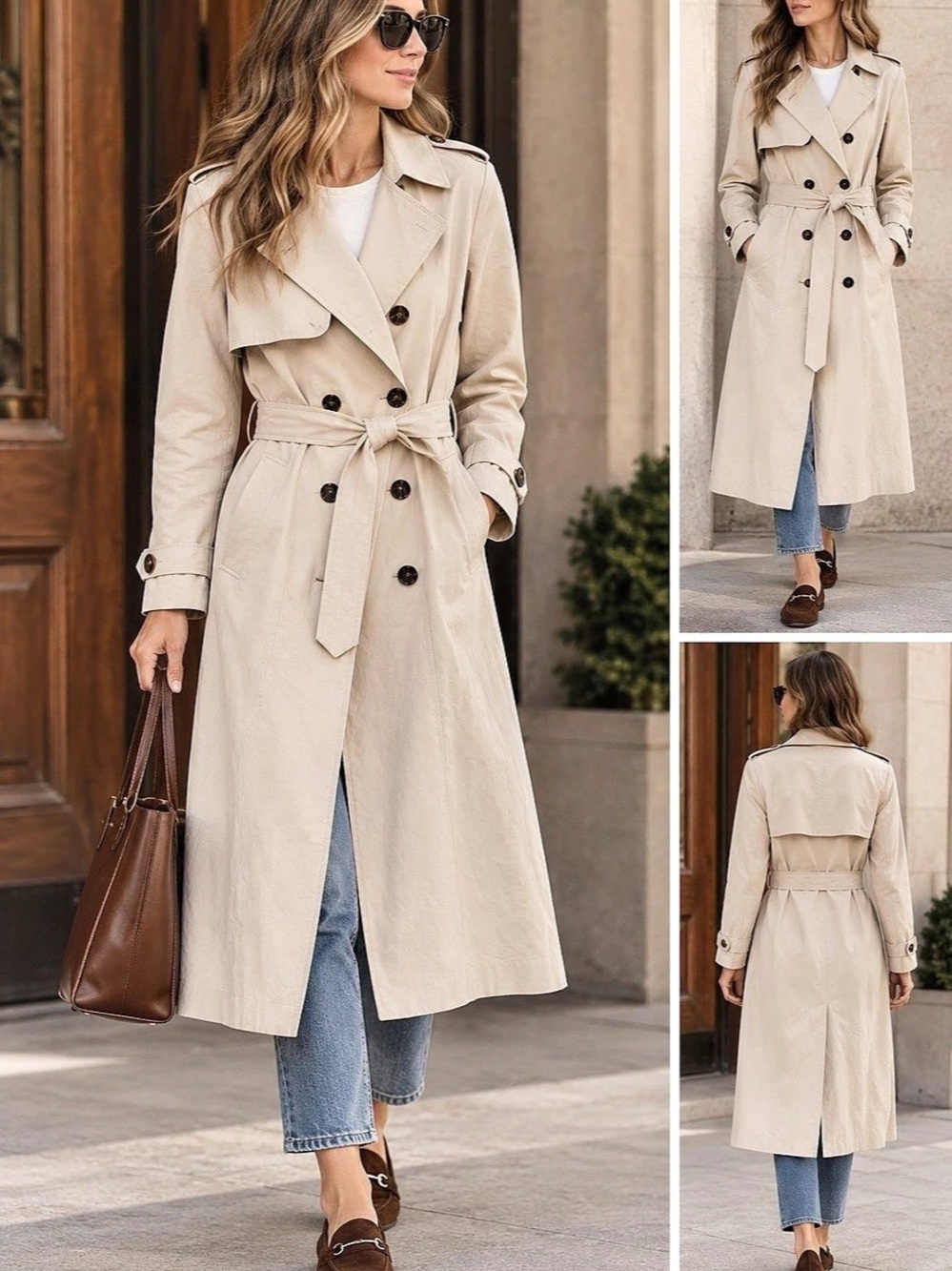 The Drop Noa Trench Coat Women's Beige NWT